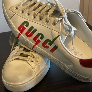 Gucci Ace Blade distressed sneakers